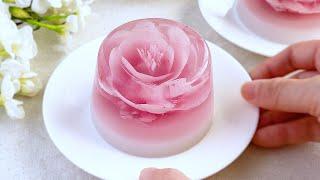 Flower Jelly  Glass Flower Jelly  Agar-agar Recipe  花燕菜糕