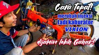 Cara merubah injeksi menjadi karburator yamaha vixion rakit sampai tes