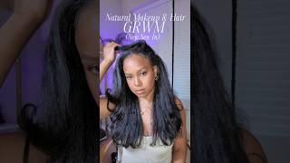 GRWM NATURAL MAKEUP & HAIR CHAT #grwm #makeup #naturalhair #hairstyle #hairtutorial #hairextensions