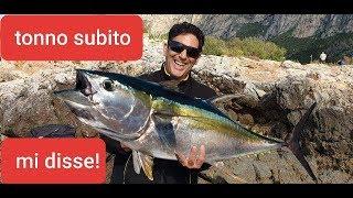 una canna da pesca  che vola quasi in mare l avete mai vista? il tonno fu  fishing video