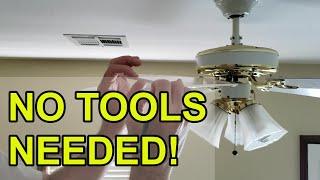 How to fix balance a wobbly ceiling fan - NO TOOLS NEEDED