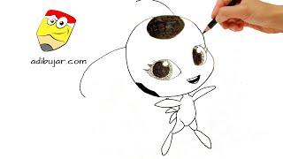 Ladybug Cómo dibujar a Tikki kwami a lápiz fácil paso a paso  How to draw Tikki