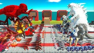 Red Monster War - Team Red Titanus Red x Destoroyah VS Team White Anti-Venom Godzilla Mechagodzilla