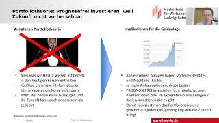 Jubiläums-Ringvorlesung Portfoliotheorie zur Kapitalanlage für die Energiewende Prof Gösta Jamin