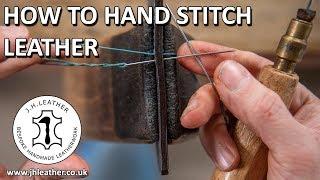 How to Hand Stitch Leather - Saddle Stitch Tutorial Beginner Leatherwork