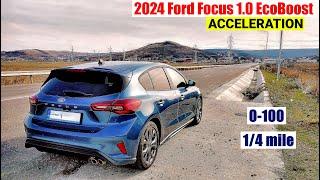 2024 Ford Focus 1.0 EcoBoost 155 acceleration 0-100 14 mile rolling accel with GPS results