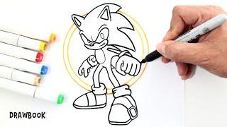 How to Draw SONIC The Hedgehog and his Gold Rings Cover drawing