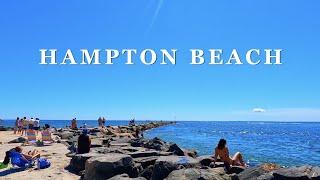 4K Walking the Beach Hampton Beach NH - Scenic Beach Walking Tour with Binaural 