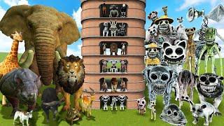  TALLGRASS ALL ZOONOMALY MONSTERS FAMILY VS REAL ANIMALS SPARTAN KICKING in Garrys Mod 