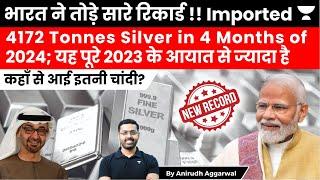 India imports more silver in 4 months of 2024 than in all of 2023. Silver touches 1 Lakh mark.