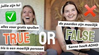 AANNAMES over ons? TRUE or FALSE