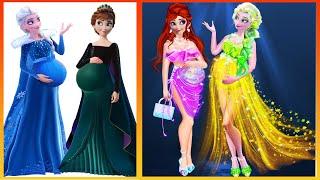 Pregnant Elsa & Anna Transforming Into Vibrant Girls Frozen Glow Up  Fashion wow