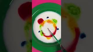 Milk and dish soap science experiment for kids #diy #science #shorts
