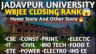 Jadavpur University Closing Rank Other State StudentAnd Home State Branch Wise Round 1 Last Round