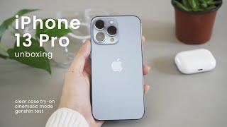 iPhone 13 Pro Aesthetic Unboxing ️ Sierra Blue  Accessories & Cinematic Mode