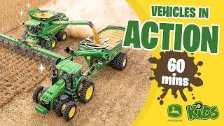 Tractors Farmers and Construction Vehicles at Work 1 hour ‍  John Deere Kids