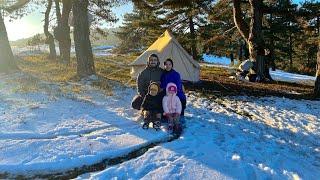 SNOW AND FOG HIGHLAND CAMP  OUR FIRST SNOW CAMP