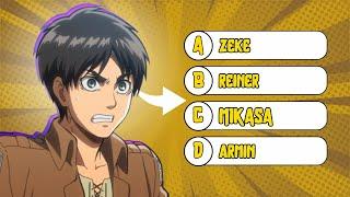 ATTACK ON TITAN QUIZ  100 CHARACTERS