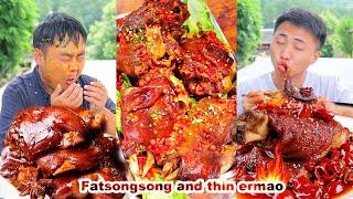 mukbang  Songsong and Ermao got into a big fight over a lamb leg  Chinese food