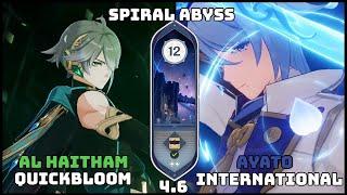 C0 Alhaitham and C0 Ayato  Spiral Abyss 4.6  Genshin Impact