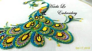 Amazing Hand Embroidery  Hand Embroidery Tutorial  How to Embroider Peacock Cách thêu