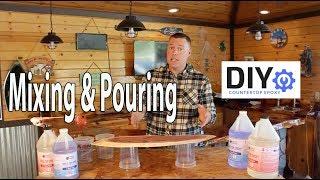 Epoxy Countertops DIY Tutorial How To Mix & Pour Bar Top Epoxy Resin Self Levling