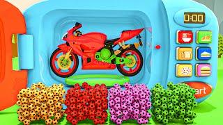 Bingo Song - Motorcycle soccer balls  Colorful cars and balls  Baby Nursery Rhymes & Kids Songs