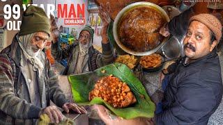 India’s 99 Years EDUCATED Old Man & Son Selling Khasta Chole  Dehradun  Indian Street Food