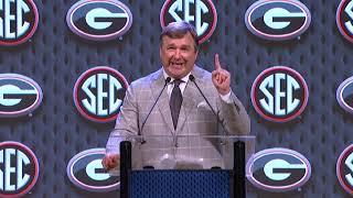 Georgia head coach Kirby Smart speaks at 2024 SEC Media Days