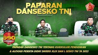 Paparan Dansesko TNI Tentang Kurikulum Pendidikan & Alokasi Peserta Didik Dikreg 49&50 Sesko TNI2022