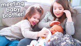 Sisters Meet Their Baby Brother for the First Time CUTEST REACTIONS EVER