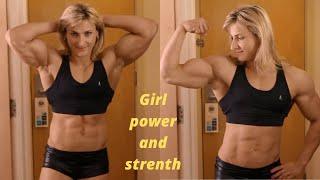 Beautiful girl powerful muscles girl fitness and strength #female  #femalebodybuilder