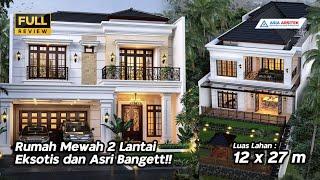 WOWW Desain Rumah Tropis 2 Lantai 4 Kamar di Lahan 12x27 m