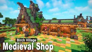 Minecraft How to build a MEDIEVAL SHOP  Village Tutorial