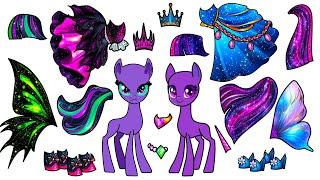 MLP as Fairies in kawaii style -Evil vs Good dresses- Twivine Pinkamena Flutterbat and others