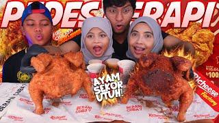 MUKBANG PAKE 2 EKOR AYAM UTUH RICHEESE FACTORY FIRE FLYING WHOLE CHICKEN CHALLENGE