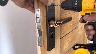 Door Handle Lock Fitting  how to install a door lock