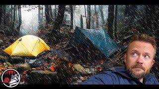 Severe Thunderstorm Warning - Relaxing Camp in Heavy Rain and Thunderstorms - ASMR Adventure