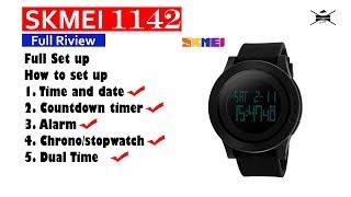 How to setting SKMEI 1142 full set up alarm stopwatch timer and others