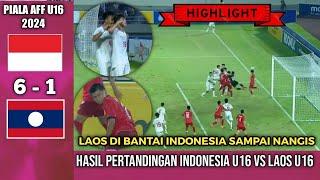 Timnas Indonesia U16 Menggila  HASIL PERTANDINGAN INDONESIA U16 VS LAOS U16 PIALA AFF U16 2024