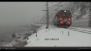 Дончак В снегу 3ЭС4к 027 с грузовым на Туапсе