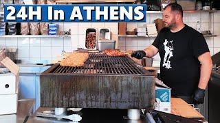 24h Of GREEK FOOD In ATHENS - Best Souvlaki & Amazing Gyros