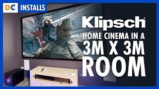 5.1 Surround Home Theater in a 3m x 3m Room  Sydney  Klipsch CS-16W  Onkyo TX-SR393  110 Screen