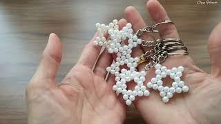 Make it in 2 Minutes with 3 Materials ️ Star Keychain Making with Pearl Beads