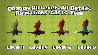 Dragon Level 1 to Level  MAX All Animation  Cost  Time  Clash Of Clans