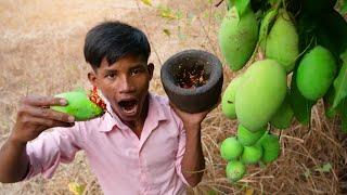 OMG Mouth watering With Fresh Mango - Eat Spicy Salt So Delicious To Tear