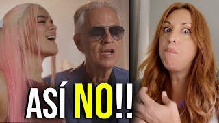 ANDREA BOCELLI Y KAROL G NO COMPLACEN A TODOS  Ceci Dover Vocal Coach Analiza