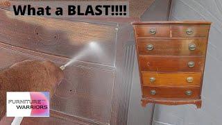 Soda Blasting on an Amazing Drexel Chest Makeover  Furniture Flipping