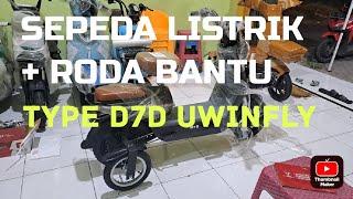 sepeda listrik D7D uwinfly dan tambahan roda bantu 081233480370