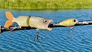 Pike Eating a CrankBait Lure  One Day Build to Catch